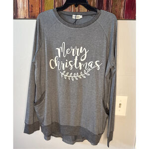 plus size long sleeve merry Christmas sweatshirt